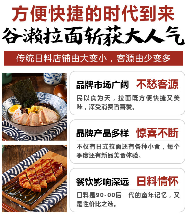 谷瀨拉面在東京加盟，品牌市場廣闊不愁客源，品牌產(chǎn)品多樣驚喜不斷，餐飲影響深遠(yuǎn)日料情懷